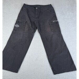 HARLEY DAVIDSON Cargo Pants Mens 38x32 Black Tactical Cargo 99037-08VM VTG Y2K